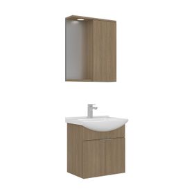 Orka Purus 55 cm Budva Spot Aynalı Kapaklı Aynalı Dolaplı Banyo Dolabı Takımı