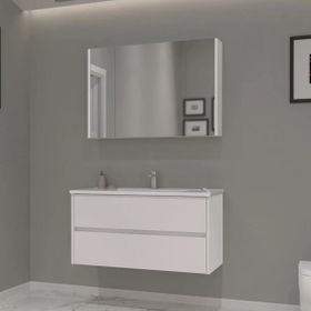 Orka Side 100 cm Mdf Cekmeceli Beyaz Banyo Dolabi Takımı