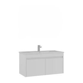 Orka Side 100 cm Mdf Kapakli Beyaz Banyo Dolabi Alt Modul Lavabo