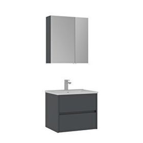 Orka Side 65 cm Antrasit Çekmeceli Banyo Dolabı Takımı