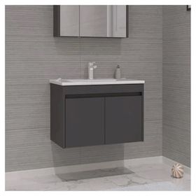 Orka Side 65 cm Mdf Kapaklı Antrasit Banyo Dolabı