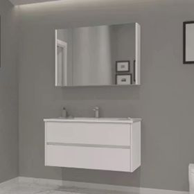Orka Side 85 cm Mdf Cekmeceli Beyaz Banyo Dolabı Alt Modul Lavabo