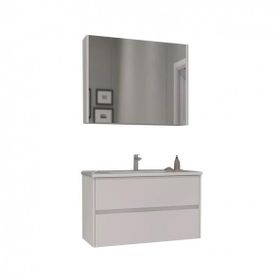 Orka Side 85 cm Mdf Cekmeceli Beyaz Banyo Dolabı Takımı