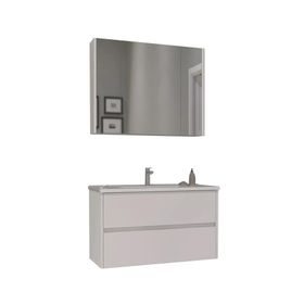 Orka Side 85 cm Mdf Cekmeceli Beyaz Banyo Dolabı Takımı