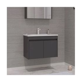 Orka Side 85 cm Mdf Kapaklı Antrasit Banyo Dolabı Alt Modul Lavabo