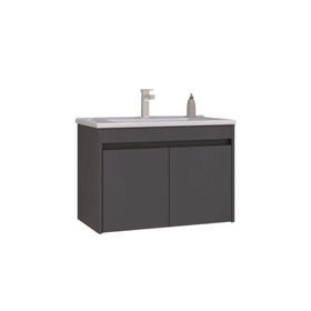 Orka Side 85 cm Mdf Kapaklı Antrasit Banyo Dolabı Alt Modul Lavabo