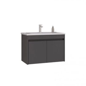 Orka Side 85 cm Mdf Kapaklı Antrasit Banyo Dolabı Alt Modul Lavabo