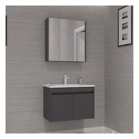 Orka Side 85 cm Mdf Kapaklı Antrasit Banyo Dolabı Takımı