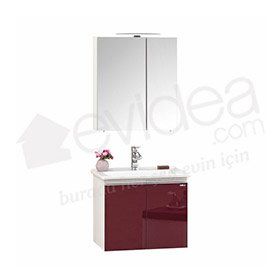 Orka Terme Mürdüm-Beyaz 60 cm Banyo Dolabı