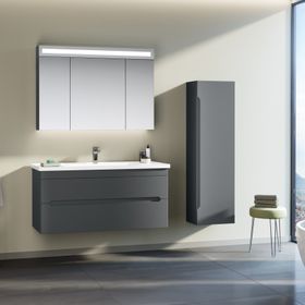 Orka Varna 100 cm Mat Lake Antrasit Banyo Dolabı Takımı