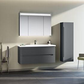 Orka Varna 100 cm Mat Lake Antrasit Banyo Dolabı Takımı
