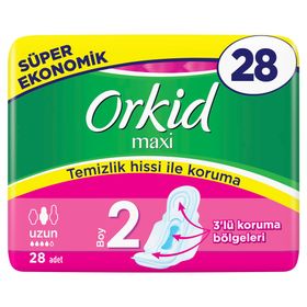 Orkid 28'li Maxi Uzun Süper Ekonomik Paket Hijyenik Ped