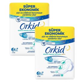 Orkid 2x14'lü Ekstra Hassas Koruma Hijyenik Ped Gece