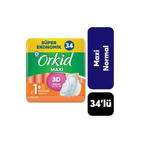 Orkid 34'lü Maxi Normal Süper Ekonomik Paket Hijyenik Ped