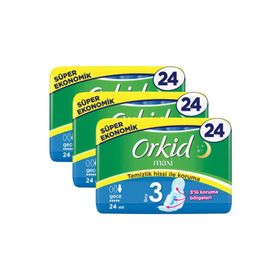 Orkid 3x24'lü Maxi Gece Süper Ekonomik Paket Hijyenik Ped