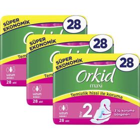 Orkid 3x28'li Maxi Uzun Süper Ekonomik Paket Hijyenik Ped