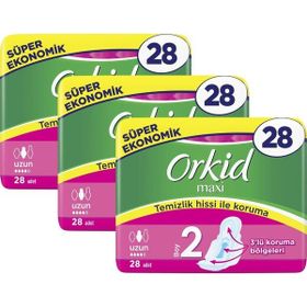 Orkid 3x28'li Maxi Uzun Süper Ekonomik Paket Hijyenik Ped