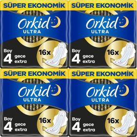 Orkid 4x16 Gece Ekstra Plus Ultra Hijyenik Ped