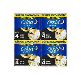 Orkid 4x16 Gece Ekstra Plus Ultra Hijyenik Ped