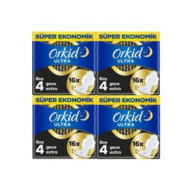 Orkid 4x16 Gece Ekstra Plus Ultra Hijyenik Ped