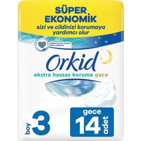 Orkid Ekstra Hassas Koruma 3 Boy Gece Hijyenik Ped 14 Milli Takım Cesaret Paketi