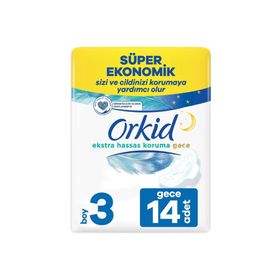 Orkid Ekstra Hassas Koruma 3 Boy Gece Hijyenik Ped 14 Milli Takım Cesaret Paketi