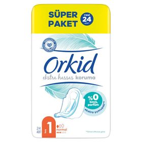 Orkid Ekstra Hassas Koruma (Boy 1) 24 Adet Normal Hijyenik Ped