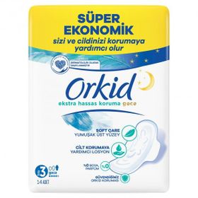Orkid Ekstra Hassas Koruma Gece 14x6 84 Adet Ped