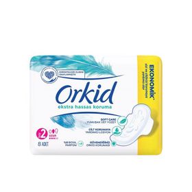 Orkid Ekstra Hassas Koruma Uzun 8 Adet Ped