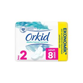 Orkid Ekstra Hassas Koruma Uzun 8 Adet Ped