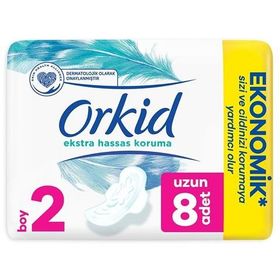 Orkid Ekstra Hassas Koruma Uzun 8 Adet Ped