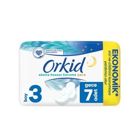 Orkid Extra 7'li Hassas Koruma Tekli Gece Ped