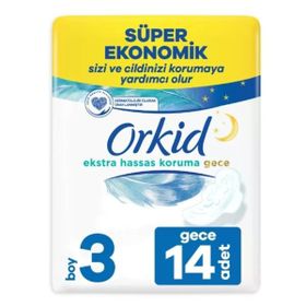 Orkid Extra Hassas Koruma 14 Adet Gece Kanatlı Hijyenik Ped