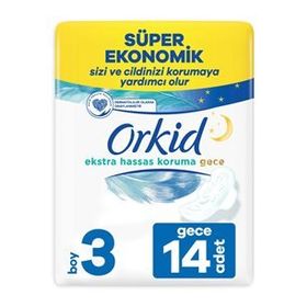 Orkid Extra Hassas Koruma 14'lü Gece Hijyenik Ped