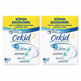 Orkid Extra Hassas Koruma 2x14'lü Gece Hijyenik Ped