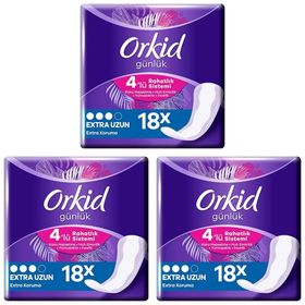 Orkid Extra Koruma 3x18'li 54 Adet Günlük Uzun Ped