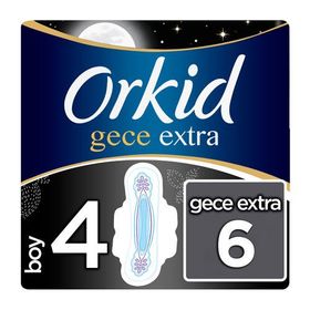 Orkid Gece Extra 4 Numara Gece Extra 6lı Hijyenik Ped