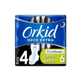 Orkid Gece Extra 4 Numara Gece Extra 6lı Hijyenik Ped