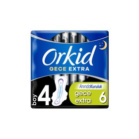 Orkid Gece Extra 4 Numara Gece Extra 6lı Hijyenik Ped