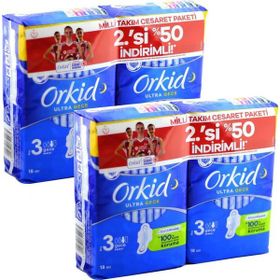 Orkid Hijyenik Ped Ultra Gece 2x18'li Milli Takım Cesaret Paketi
