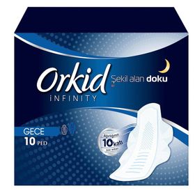 Orkid Infinity Gece 10 Adet Hijyenik Ped