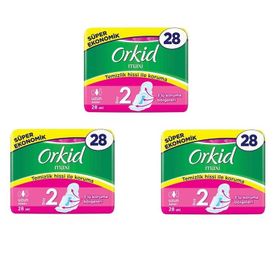 Orkid Maxi 2 Numara Uzun 3'lü 28 Adet Hijyenik Ped