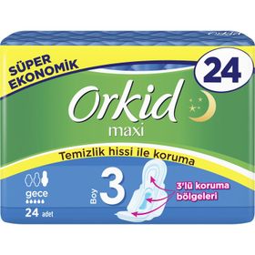 Orkid Maxi 3 Numara Gece 24lü Hijyenik Ped