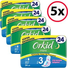 Orkid Maxi Gece 24x5 Adet Hijyenik Ped