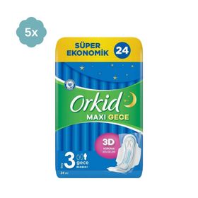 Orkid Maxi Gece 24x5 Adet Hijyenik Ped