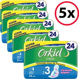 Orkid Maxi Gece 24x5 Adet Hijyenik Ped