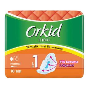 Orkid Maxi Kanatlı Normal 10'lu Ped