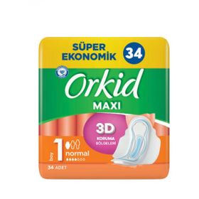 Orkid Maxi No:1 Normal 34x3 Adet Hijyenik Ped