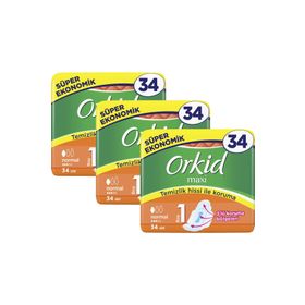 Orkid Maxi No:1 Normal 34x3 Adet Hijyenik Ped
