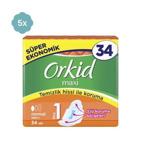 Orkid Maxi Normal 5x34'lü Süper Ekonomik Paket Hijyenik Ped